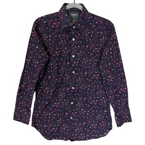 Bonobos Shirt Mens Medium Blue Floral Long Sleeve Button Up Slim Fit Stretch